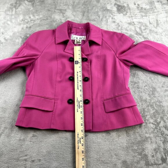 Escada Laurel Women Blazer Medium Size 38 Wool Hot Pink Buttons Pockets Barbie - Picture 5 of 11